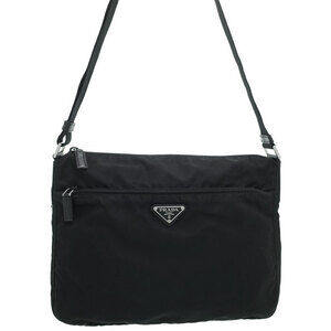 Prada Tessuto Crossbody messenger bag saffiano Leather Nero Black